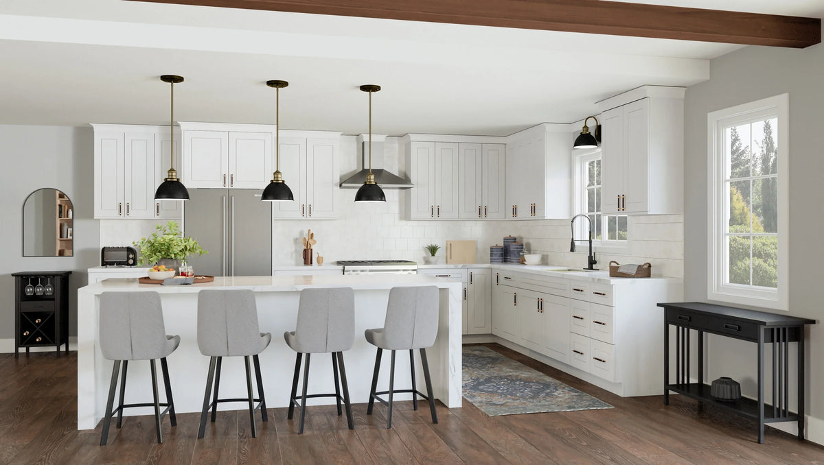 Design House Brookings Solid Wood Ready to Assemble 15"W x 24"H x 12"D Tall Shaker Wall Kitchen Cabinet, White
