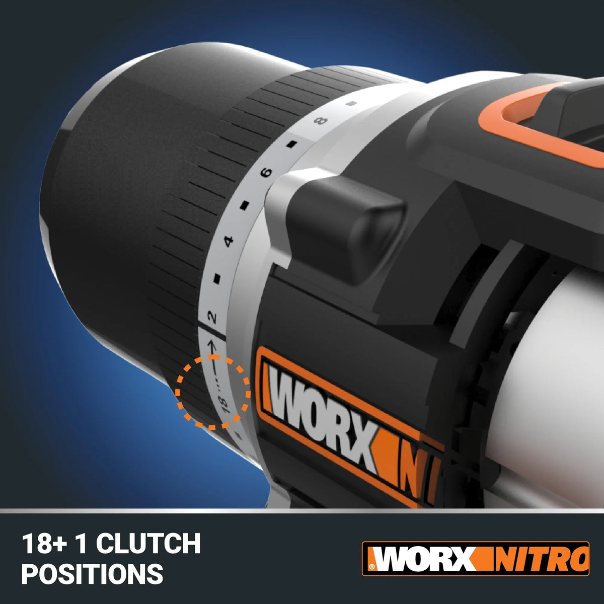 Worx Nitro WX130L.9 20V Compact Brushless 1/2" Drill/Driver (No Battery and Charger Included - Tool Only)