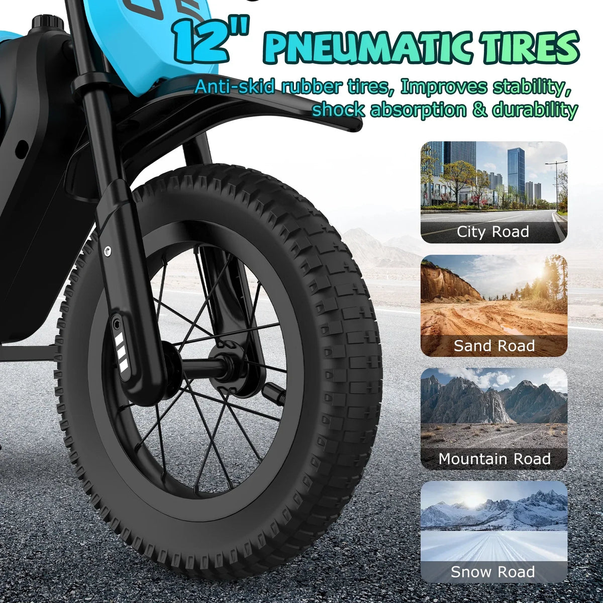 HOVERMAX Electric Dirt Bike, 150W Electric Motorcycle 10MPH Max Speed, Ride On Toys motocross for Kids