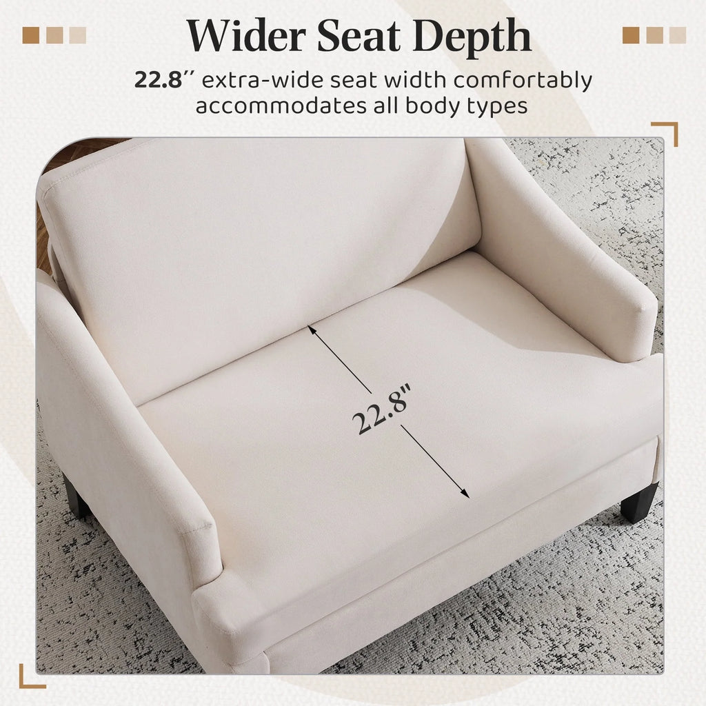Bezseller Oversized Accent Chair with High Back, Armchair for Living Room or Bedroom, Beige