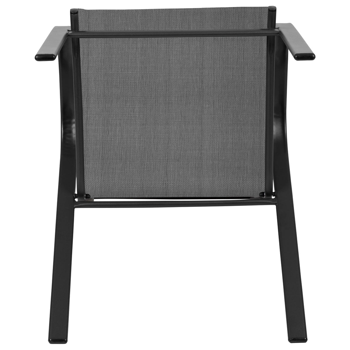 Emma + Oliver 4 Pack Gray Outdoor Stack Chair with Flex Comfort Material - Patio Stack Chair