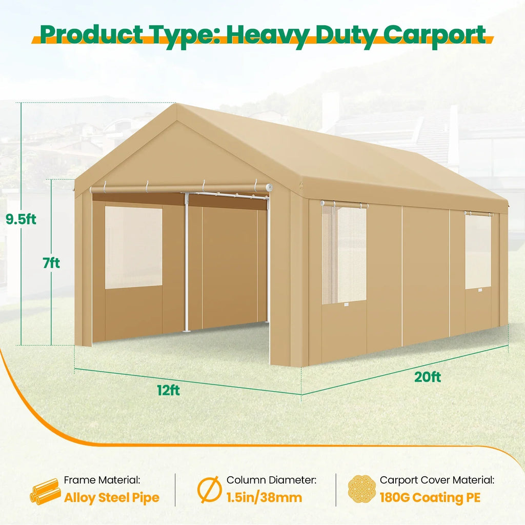 SANOPY 20x40ft Heavy Duty Party Tent, Outdoor Commercial Canopy with Removable Sidewalls, Gazebo Shelter for Wedding, Outdoor Carport Party Tent for Event, White
