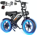 Tamobyke Electric Bike for Adults,Peak 1500W 28mph Mountain Ebike,48V 15.6AH 20" Fat Tire Electric Bicycle Full Suspension UL2849