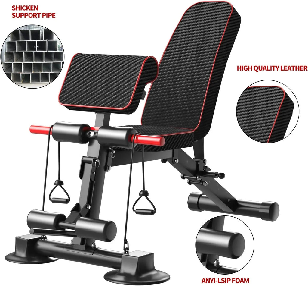 K Kingkang Adjustable Weight Bench Utility Workout Bench for Home Gym,Foldable Incline Decline Benches for Full Body Workout 780LB