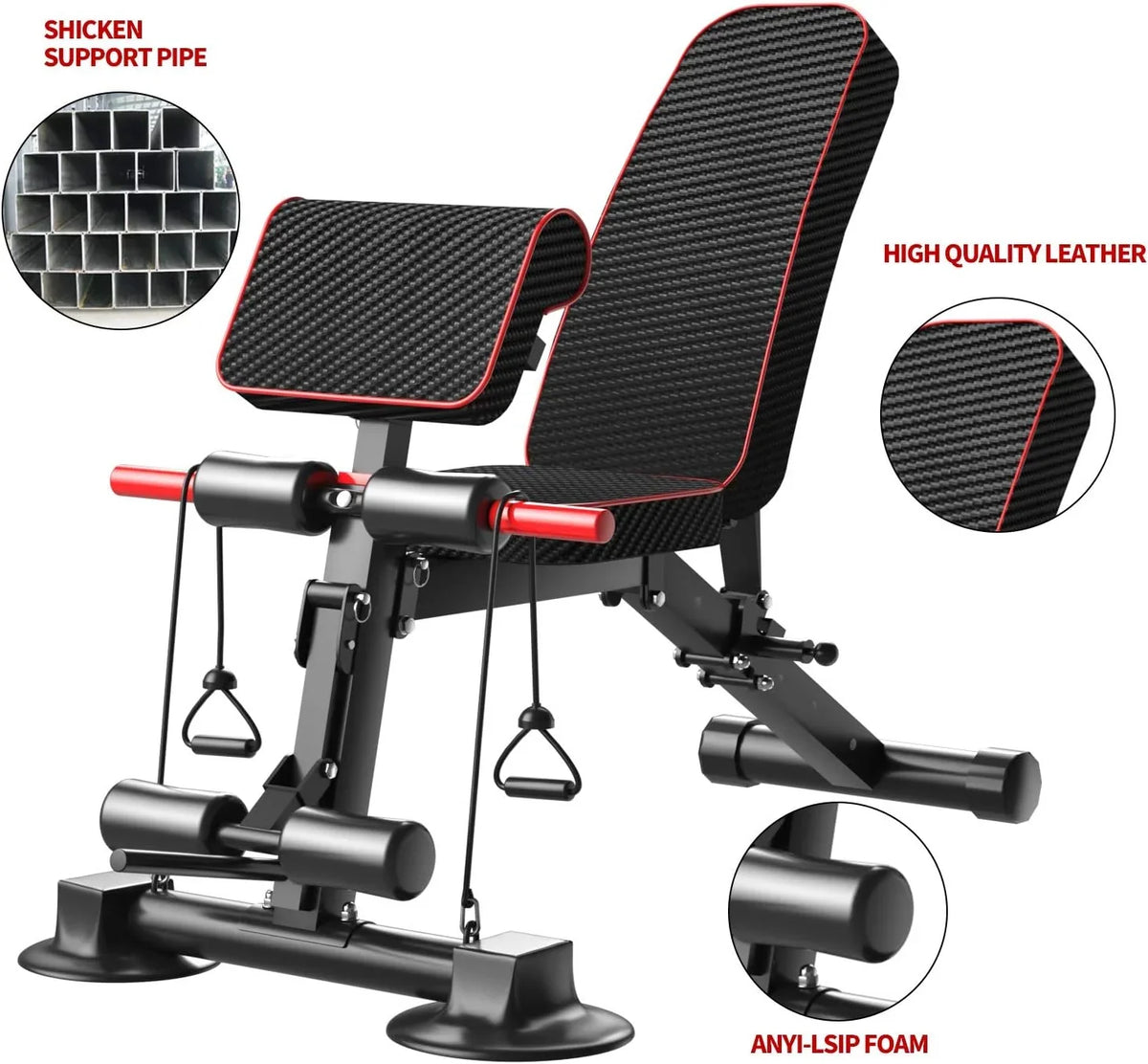 K Kingkang Adjustable Weight Bench Utility Workout Bench for Home Gym,Foldable Incline Decline Benches for Full Body Workout 780LB