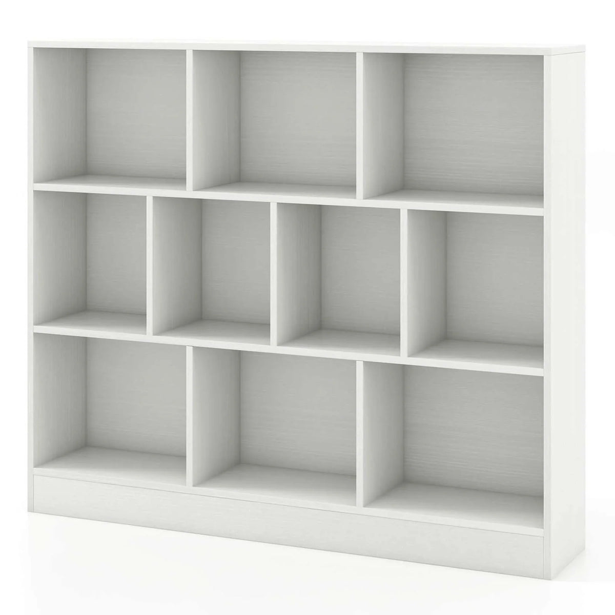 Costway 10-Cube Bookcase for Kids 41"Wooden Toy Storage Organizer for Kid’s Room White