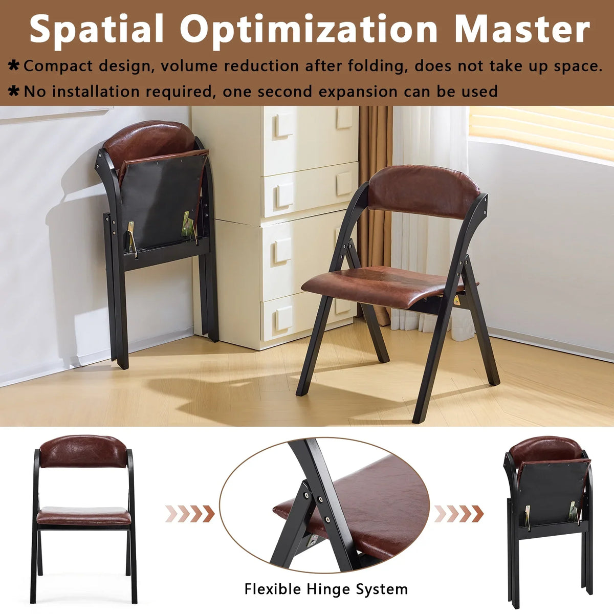 Ktaxon Folding Chairs Rubber Wood Frame Foldable Event Chairs Padded Diner Chairs for Office and Party Reading Dining Set of 2 Light Gray