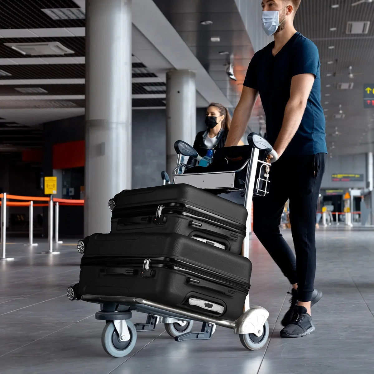 Red 3-Piece Hardshell Spinner Luggage Set (20in, 24in, 28in) - Large ABS Suitcase Set with 8 Wheels, Lightweight & Durable for Travel