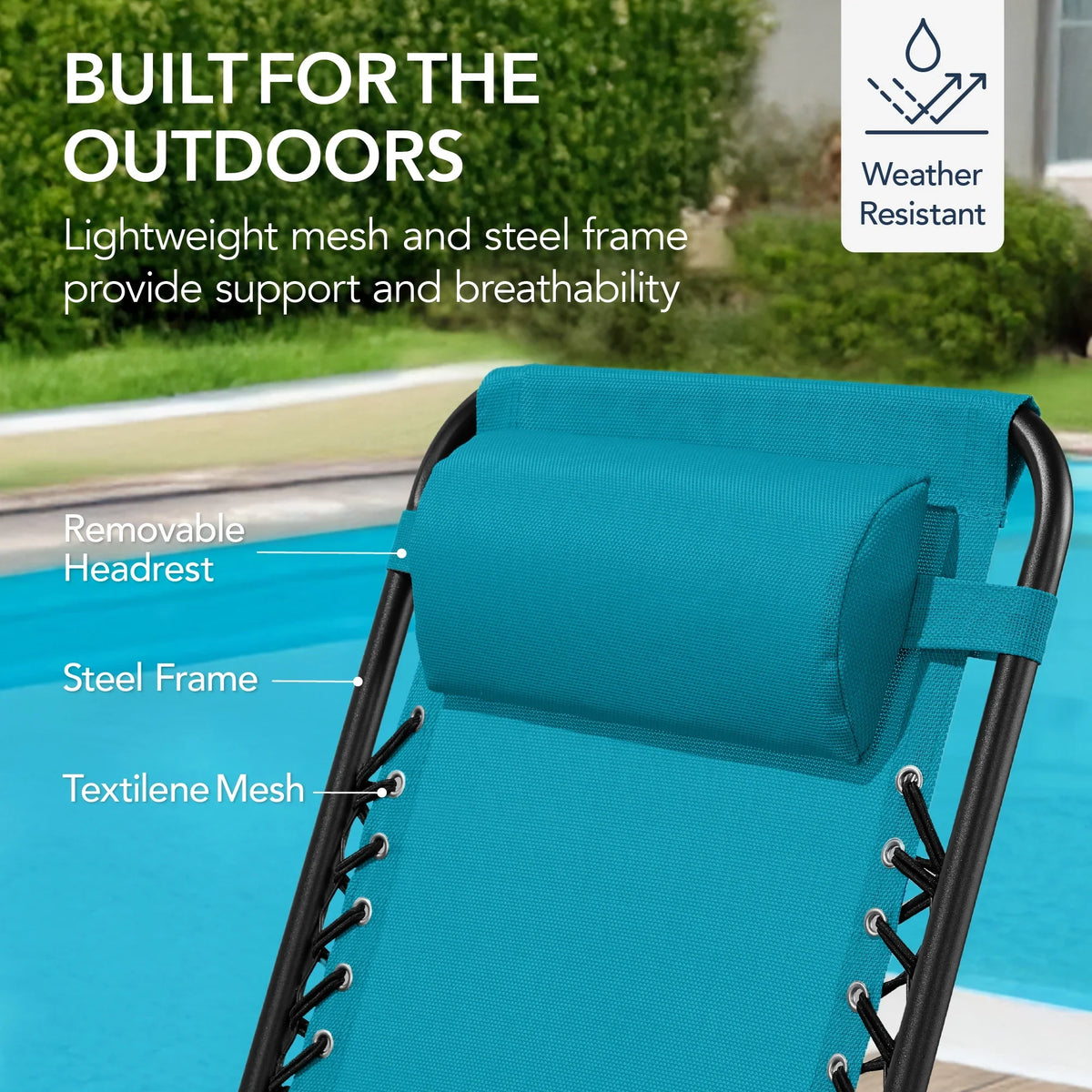 Best Choice Products Folding Outdoor Zero Gravity Rocking Lounge Chair w/ Headrest Pillow - Black