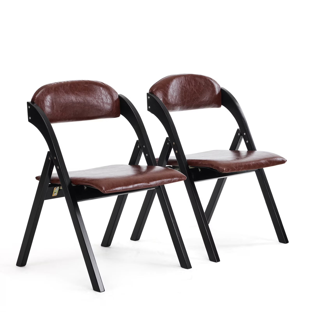 Ktaxon Folding Chairs Rubber Wood Frame Foldable Event Chairs Padded Diner Chairs for Office and Party Reading Dining Set of 2 Light Gray