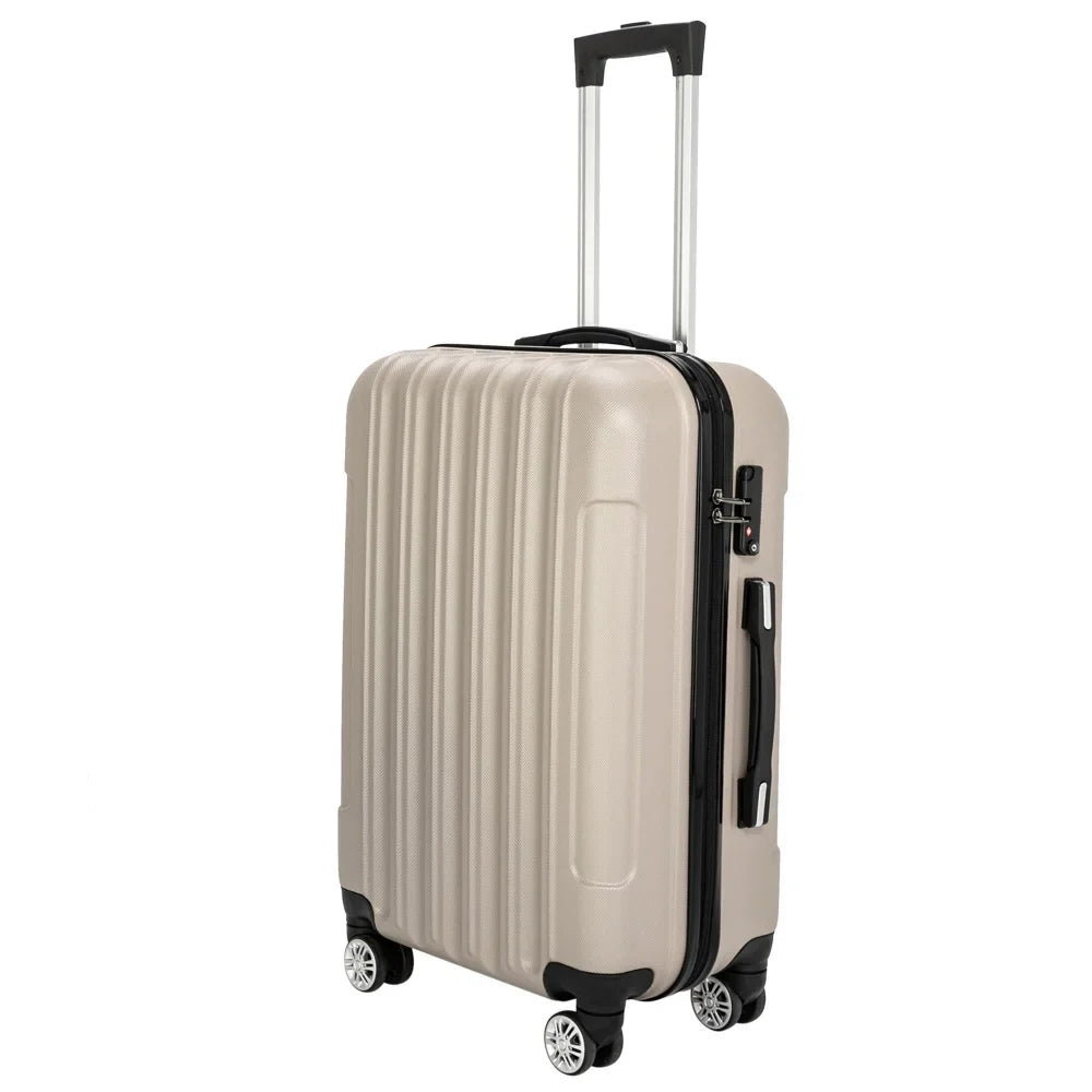 Red 3-Piece Hardshell Spinner Luggage Set (20in, 24in, 28in) - Large ABS Suitcase Set with 8 Wheels, Lightweight & Durable for Travel