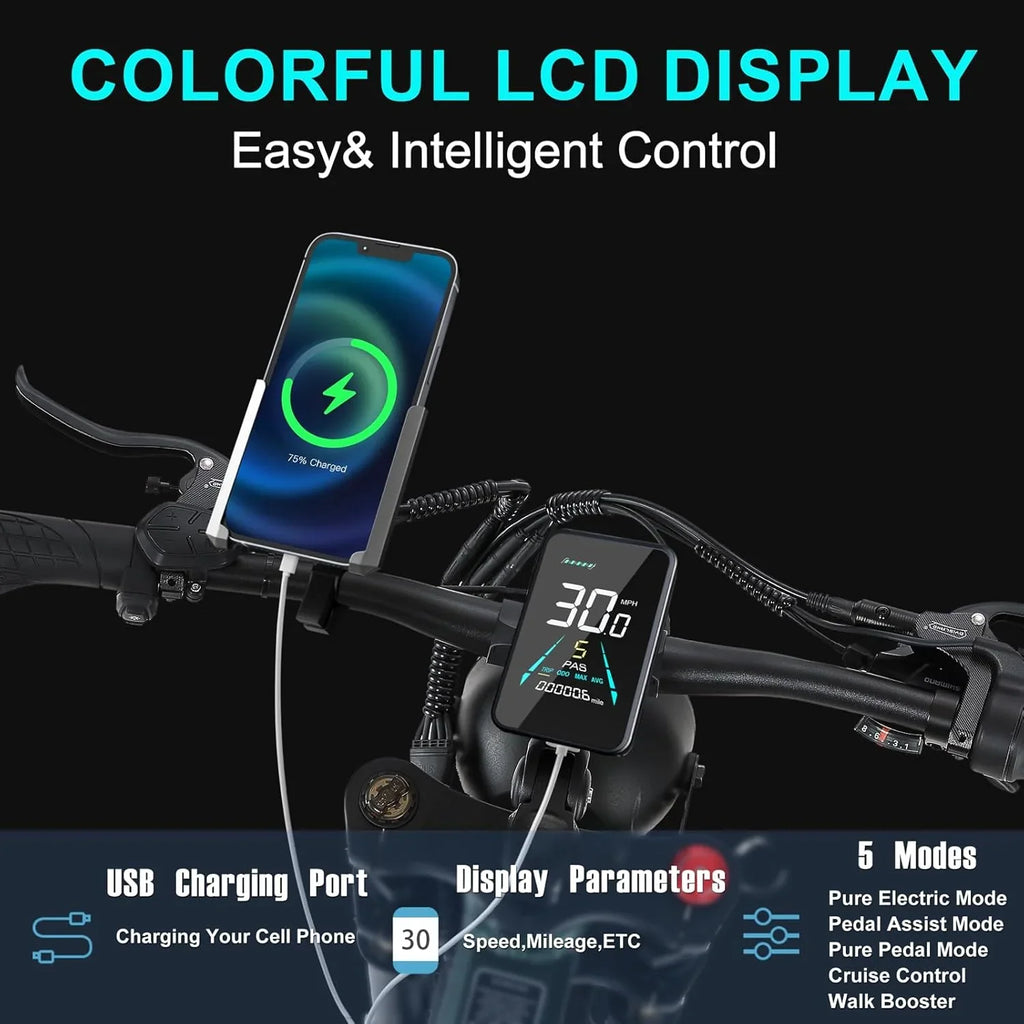 Electric Bike for Adults 26'', 1000W E-Mountain Bike 48V 30/20Ah UL2849 Removable Battery,Fat Tire Ebike up to 30MPH Off Road Beach Snow Electric Bicycles Full Suspension & Dual Hydraulic Disc Brakes