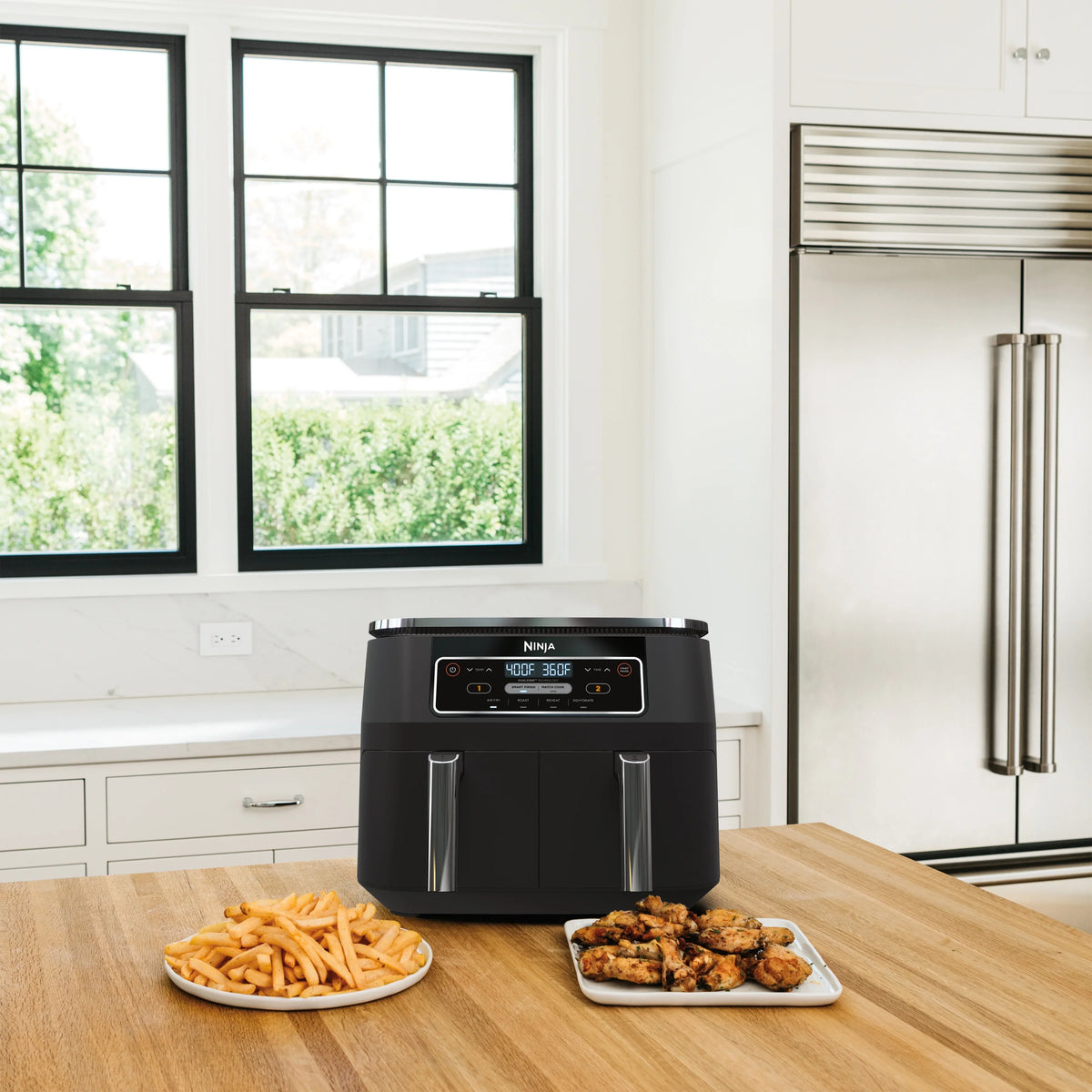 Restored Ninja Foodi DZ100 4in1, 8qt., 2Basket Air Fryer with DualZone Technology (Refurbished)