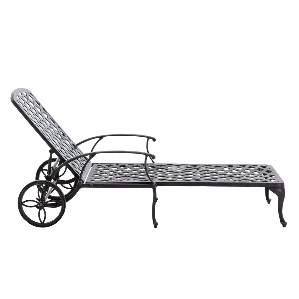 Homefun Aluminum Weatherproof Outdoor Chaise Lounge, Antique Bronze
