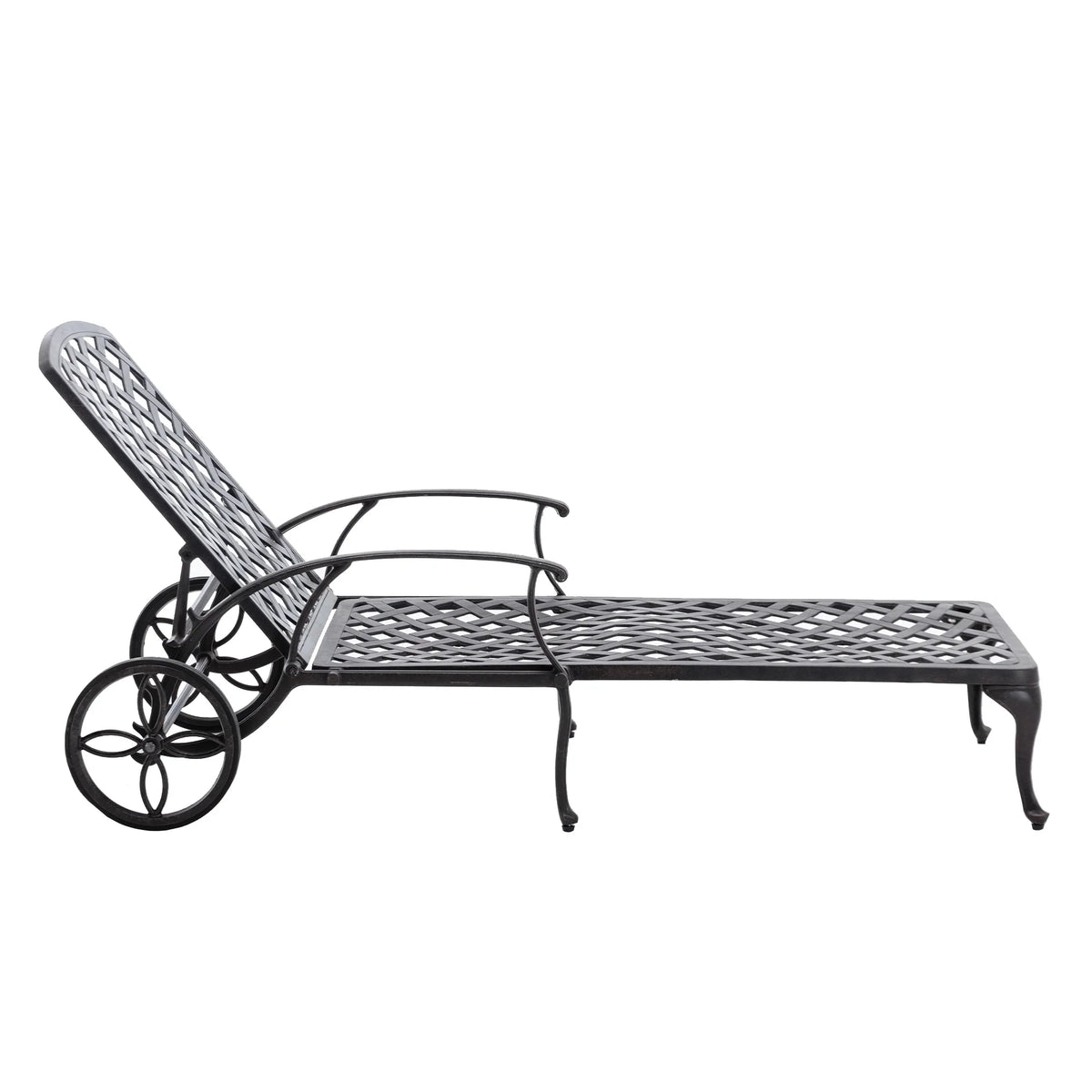 Homefun Aluminum Weatherproof Outdoor Chaise Lounge, Antique Bronze