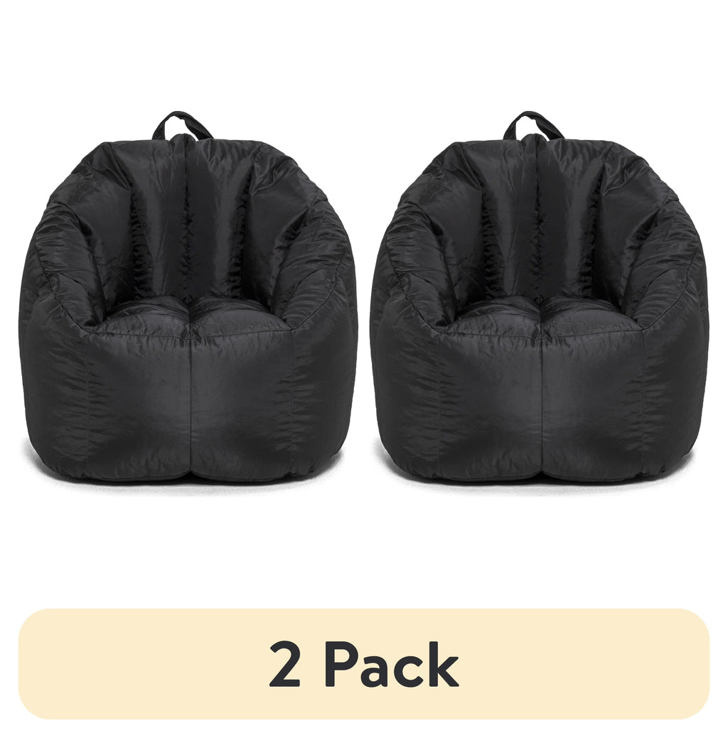 (2 pack) Big Joe Joey Bean Bag Chair, Smartmax, Kids/Teens, 2.5ft, Black