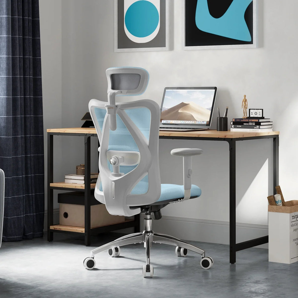 SIHOO M18 Mesh Ergonomic Office Chair with Adjustable Lumbar Support, High Back, Black