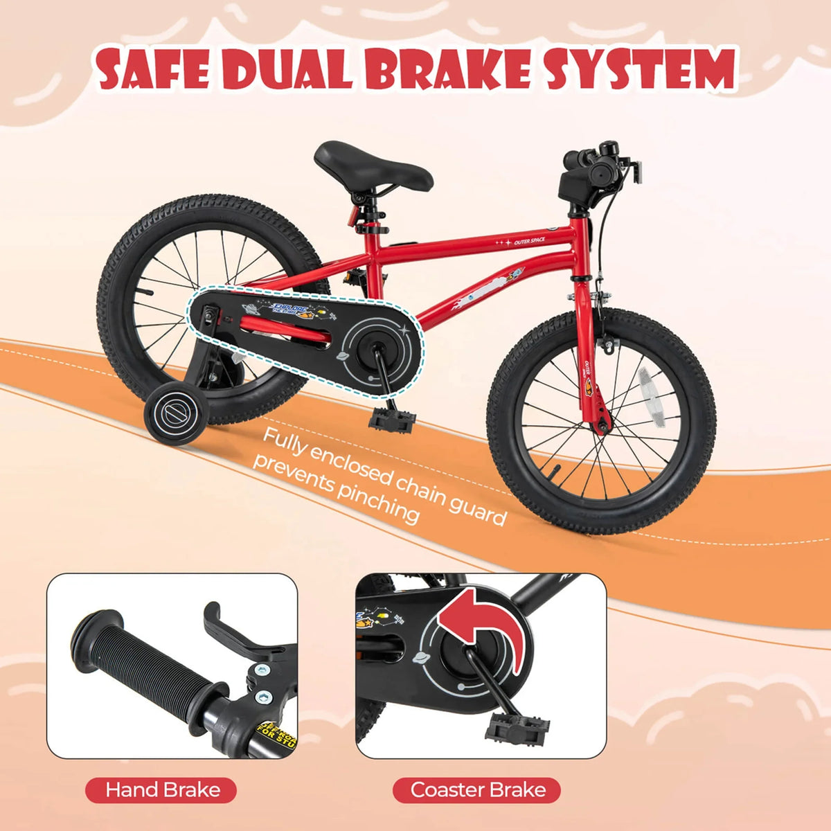Costway 16-Inch Kid’s Bike for 4-7 Years Old with Adjustable Saddle & Anti-slip Handlebar Black