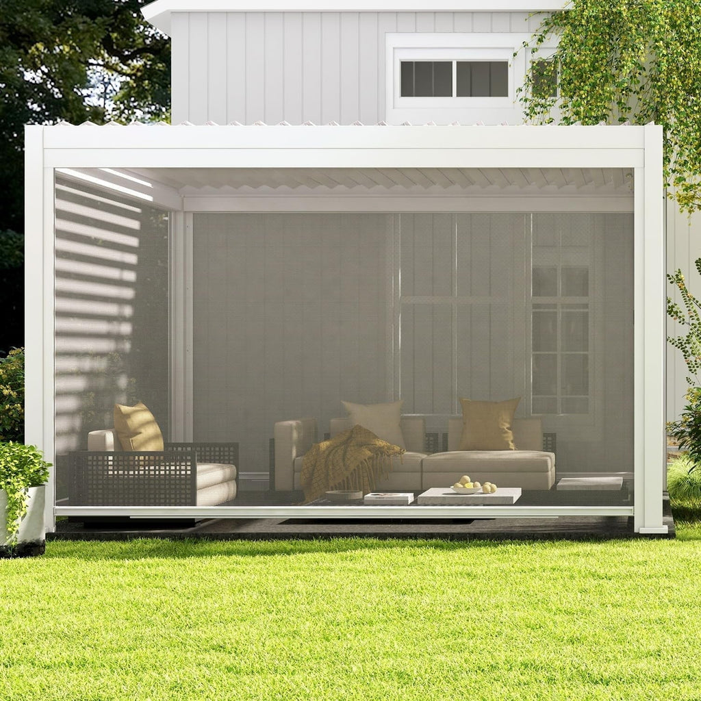 Mirador 111S Pergola Accessories, 1/3 10' Side Aluminum Deco Wall Screen, Charcoal (Not Pergola)
