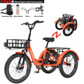 ABORON 3.0 Fat Tire Electric Trike for Senior Foldable E-Bike, 500W Motorized Tricycle Adult 20" Folding 3 Wheel Electric Commute Bike Trike w/48V Battery and Storage Baskets,