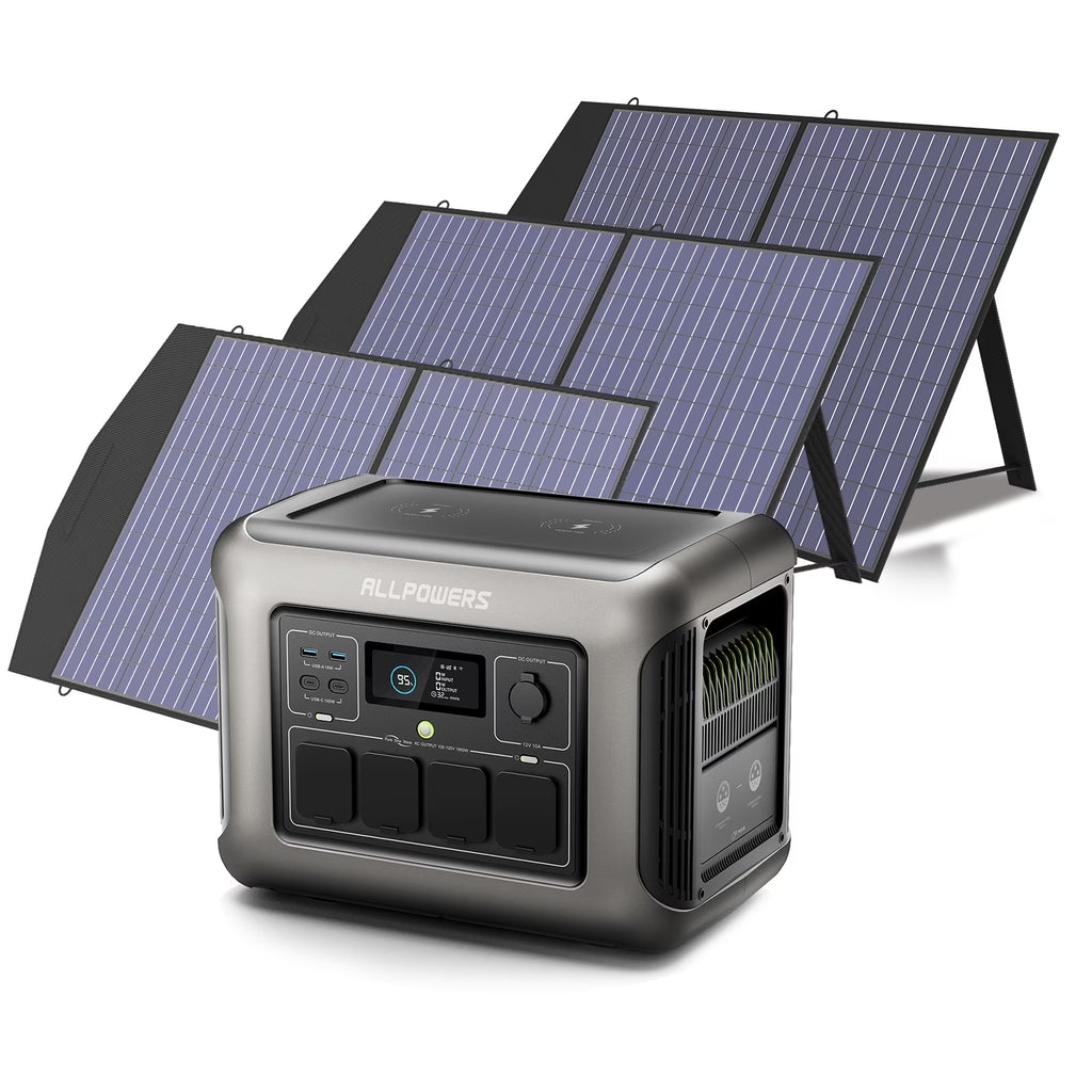 ALLPOWERS R1500 Portable Power Station 1600W, 1056Wh LiFePO4 Battery Solar Generator with 35dB Ultra-Quiet Operation, 1Hr Fast Charge, 15ms UPS for Home Backup, Indoor CPAP, Camping & RV