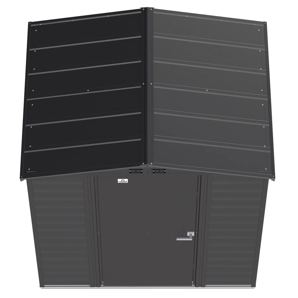 Arrow Select Steel Storage Shed Steel Storage Shed, 6x5, Charcoal
