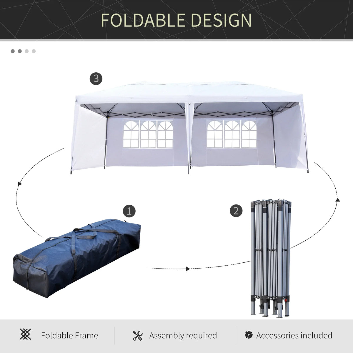 Outsunny 10' x 20' Pop Up Canopy Tent with 4 Sidewalls, Heavy Duty Tents for Parties, Outdoor Instant Gazebo with Carry Bag, for Outdoor, Garden, Patio, Blue