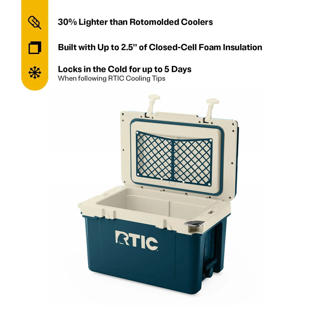 RTIC 32 QT Ultra-Light Hard-Sided Ice Chest Cooler, Fits 48 Cans, Dark Grey & Cool Grey