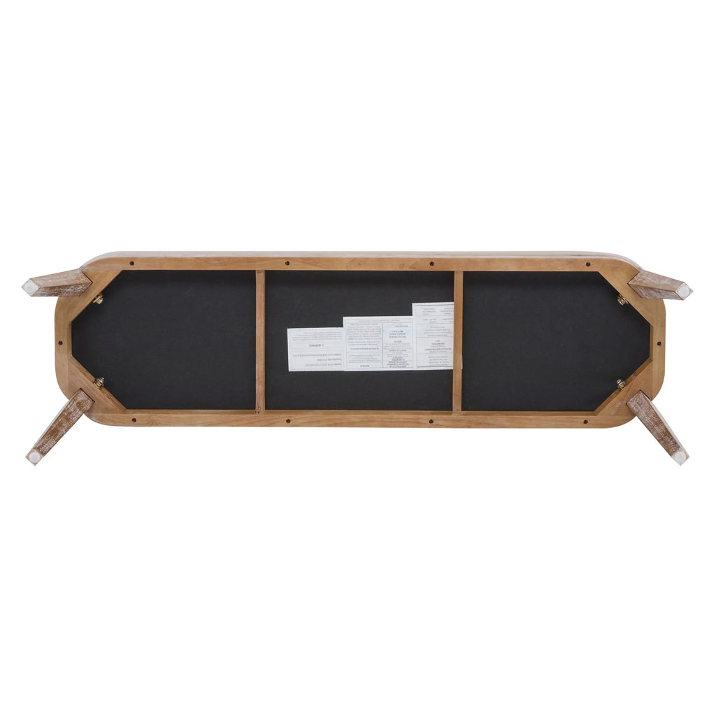 Eleanor Mid-century Upholstered Dining Bench, Entryway Bench with Solid Wood Frame, Beige