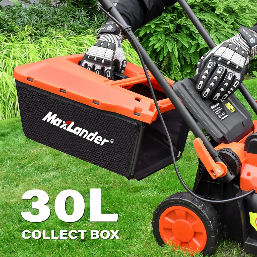 Lawn Mowers Maxlander Electric Lawn Mower Cordless (2-in-1),13 Inch 20V Battery Powered Lawn Mower with Brushless Motor, 5-Position Height Adjustment, 1 pcs 4.0Ah Batteries and Charger Included