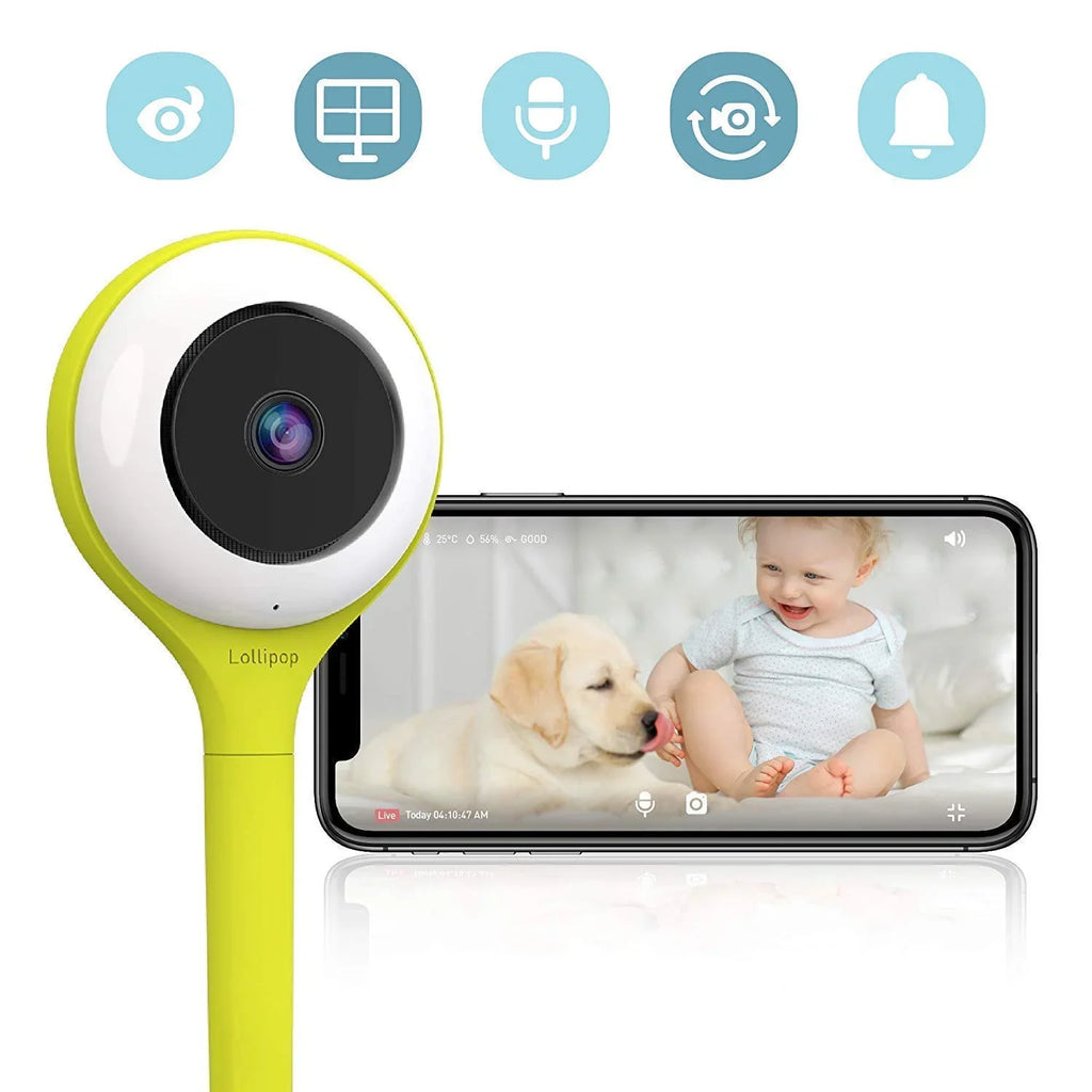 Lollipop Baby Monitor Pistachio Smart WiFi Camera with True Cry Detection Breathing & Sleep Tracking