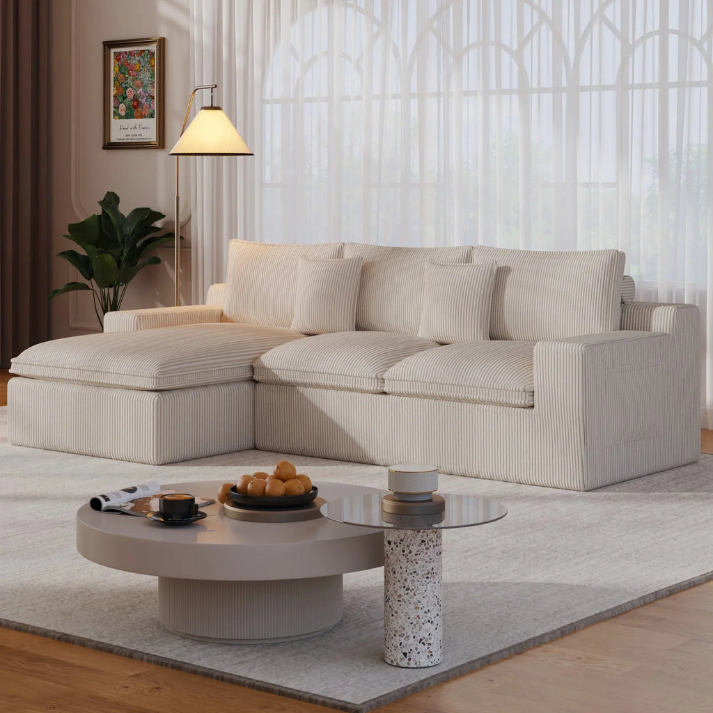 108" Modular Sectional Sofa, Cloud Sectional Couch with Deep Seat, Modern Modular L-Shape Sofa Couch with Chaise,Upholstered Couches for Living Room Bedroom
