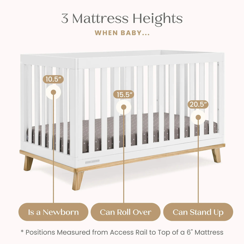 Delta Children Frankie 4-in-1 Convertible Crib - Greenguard Gold Certified, Black with Natural