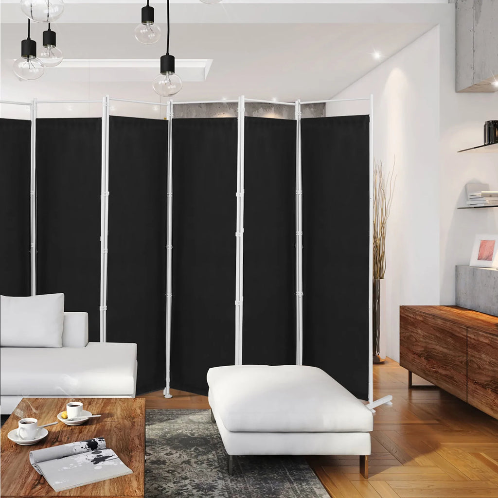 Costway 6-Panel Room Divider Folding Privacy Screen w/Steel Frame Decoration Brown