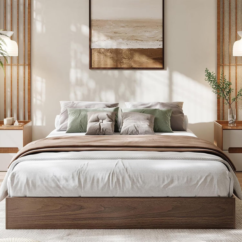Rugerasy TWIN Size Wood Platform Bed Frame,Wooden Bed Frame Without Headboard,Slat Support,No Box Spring Needed,Easy Assembly,Pine wood