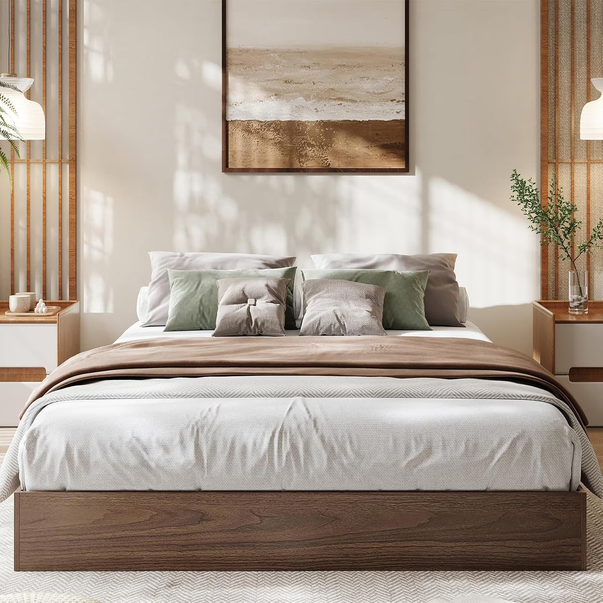 Rugerasy TWIN Size Wood Platform Bed Frame,Wooden Bed Frame Without Headboard,Slat Support,No Box Spring Needed,Easy Assembly,Pine wood