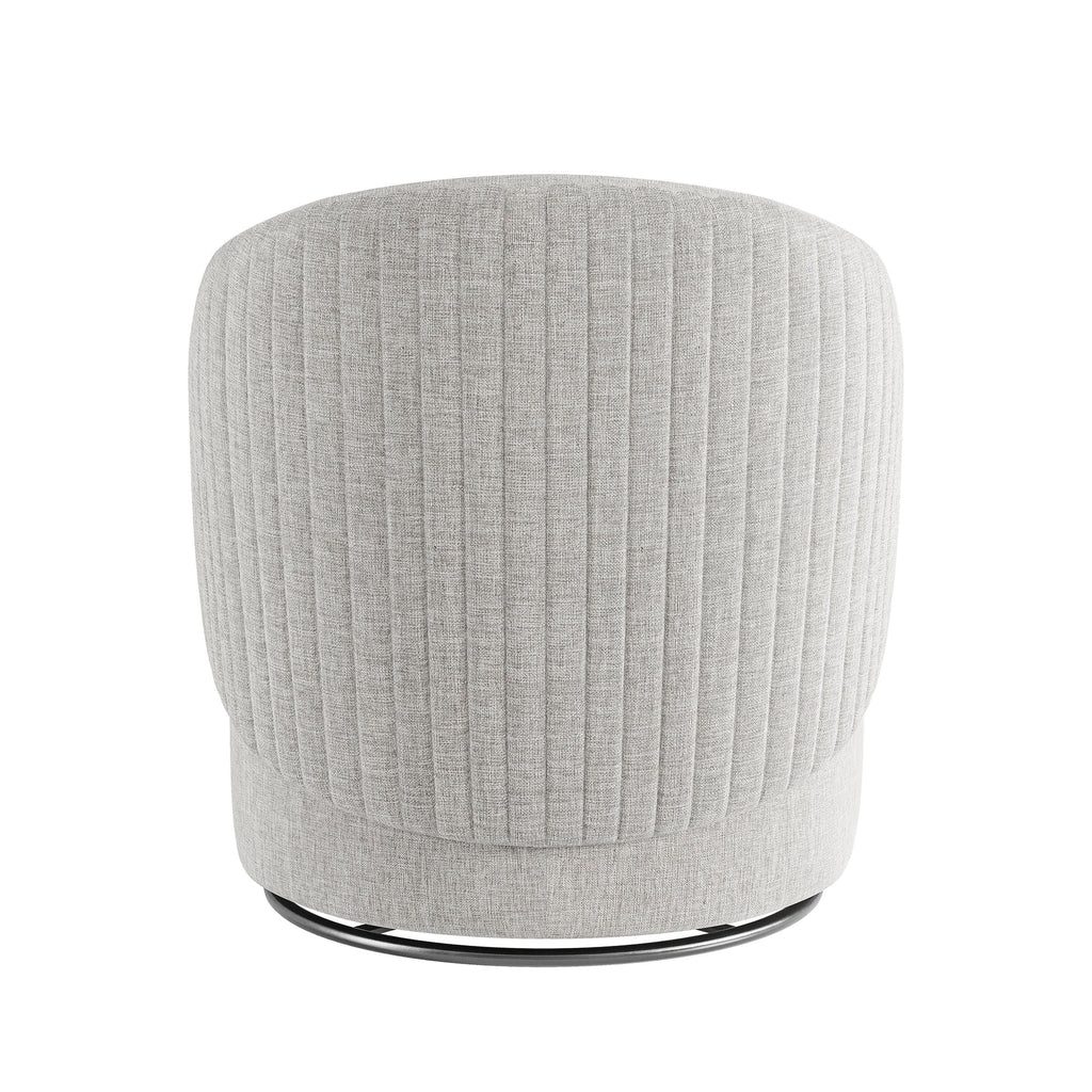 BELLEZE Swivel Accent Chair, Modern Upholstered Swivel Armchair 360 Degree Barrel Chair Comfy Corner Chair for Living Room Bedroom [Set of 2] - Malta (Light Grey)
