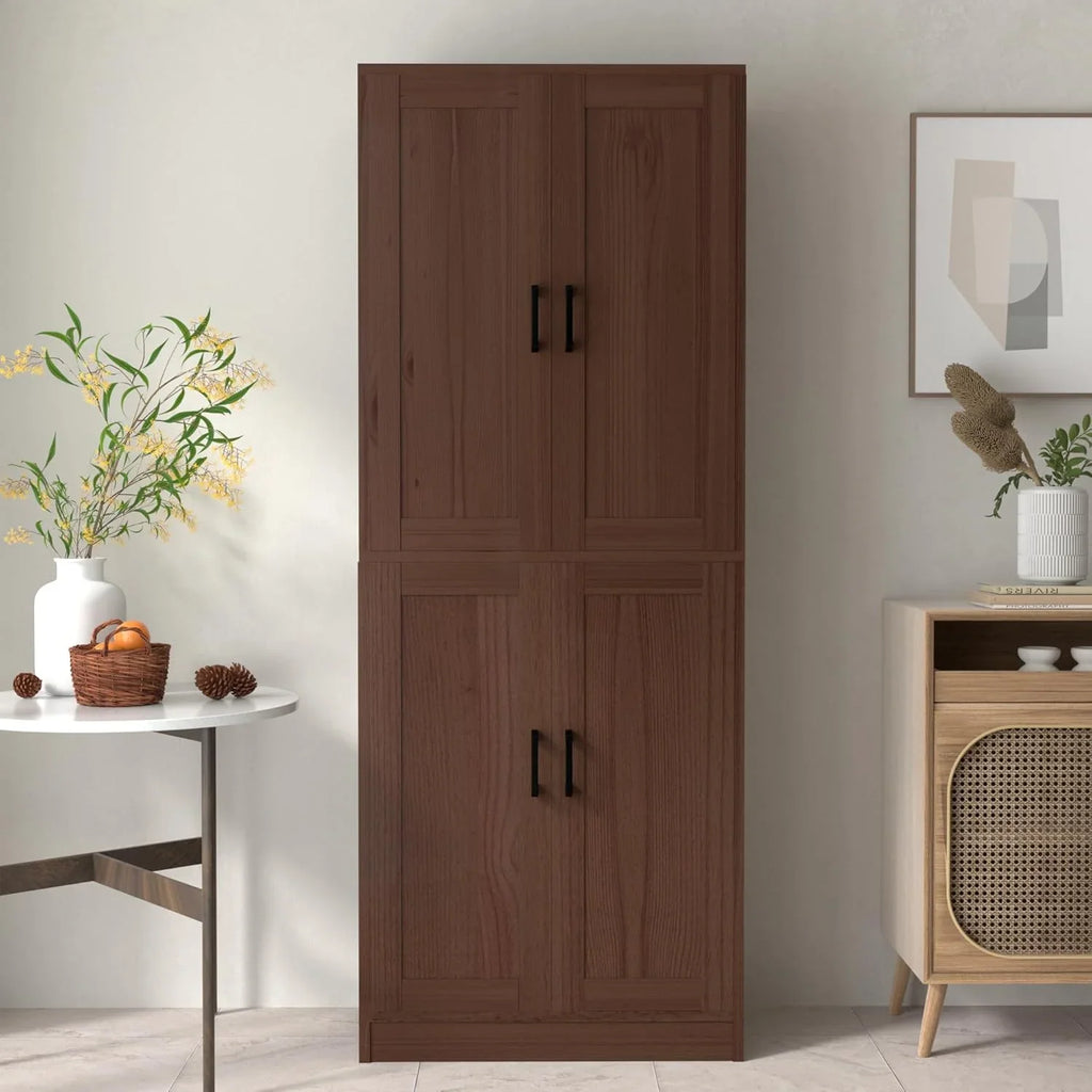 DIYART White Kitchen Pantry Cabinet, 71" Tall Kitchen Storage Cabinet with doors, Kitchen Pantry Hutch with Storage for Kitchen, Dining Room