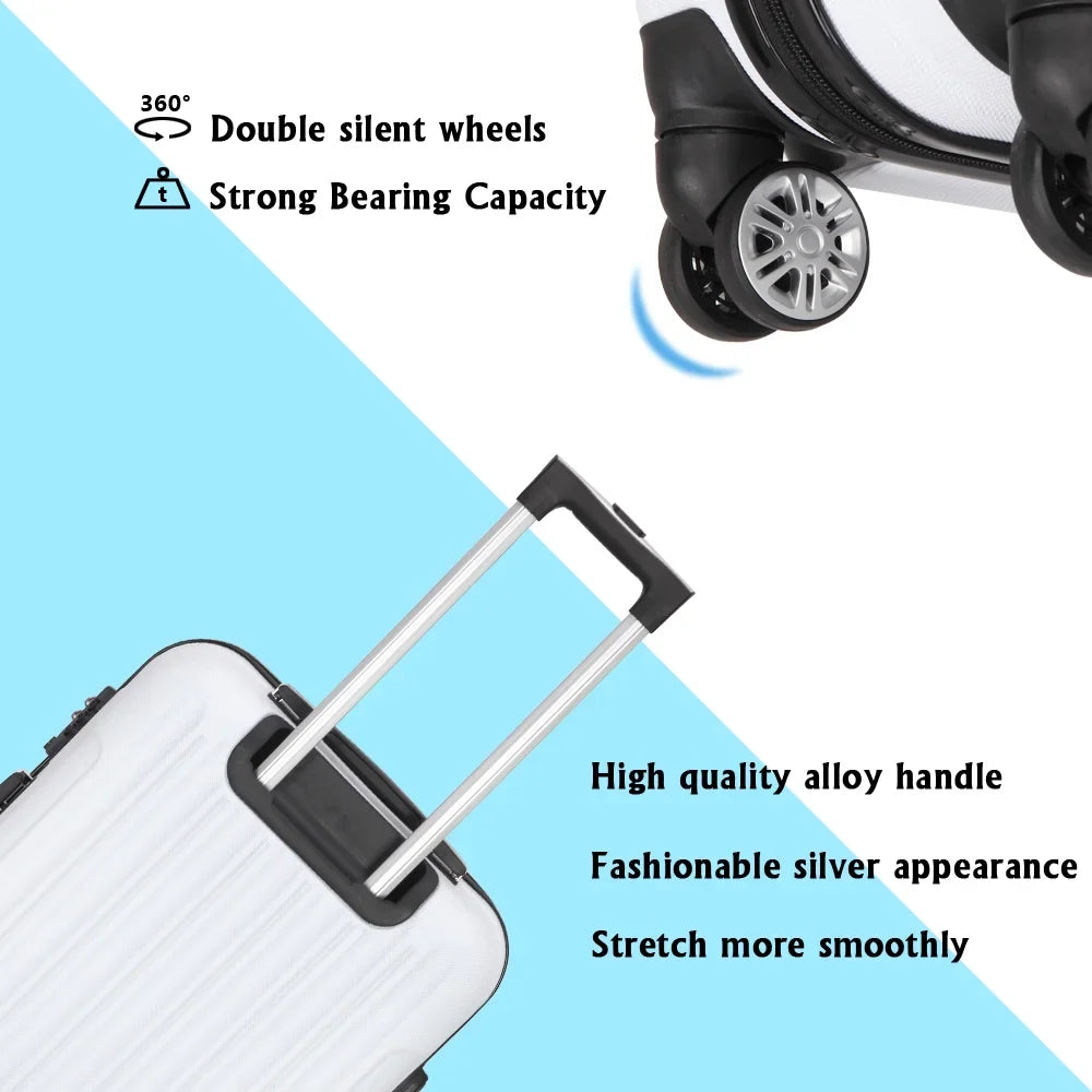 Red 3-Piece Hardshell Spinner Luggage Set (20in, 24in, 28in) - Large ABS Suitcase Set with 8 Wheels, Lightweight & Durable for Travel