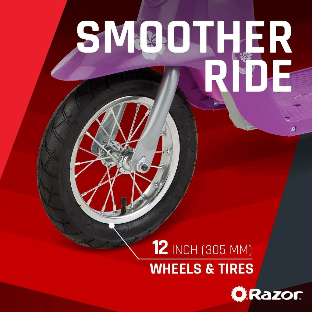 Razor Pocket Mod Miniature Euro-Style Electric Scooter - Kiki Purple. up to 15 mph. for Teen 13+