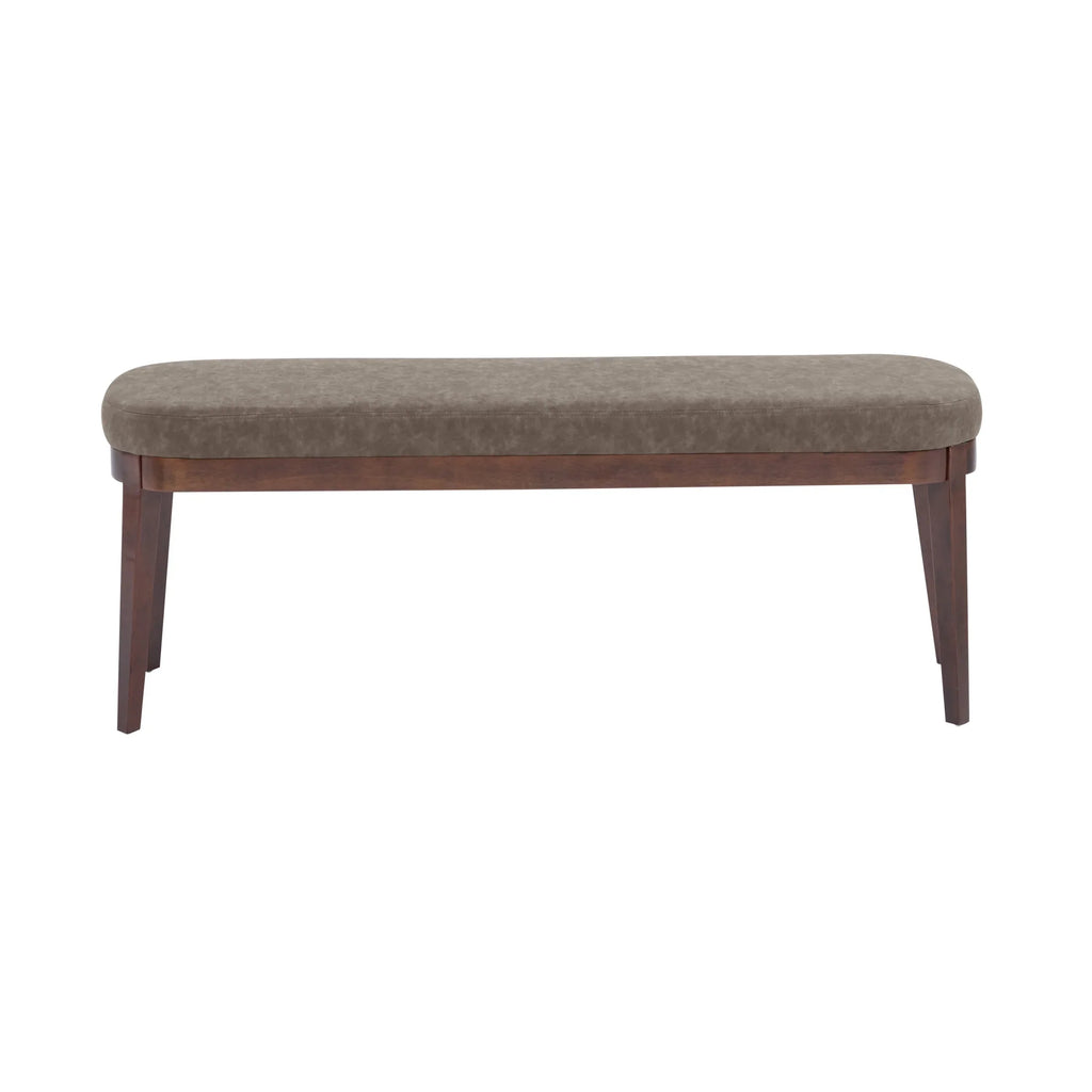 Eleanor Mid-century Upholstered Dining Bench, Entryway Bench with Solid Wood Frame, Beige