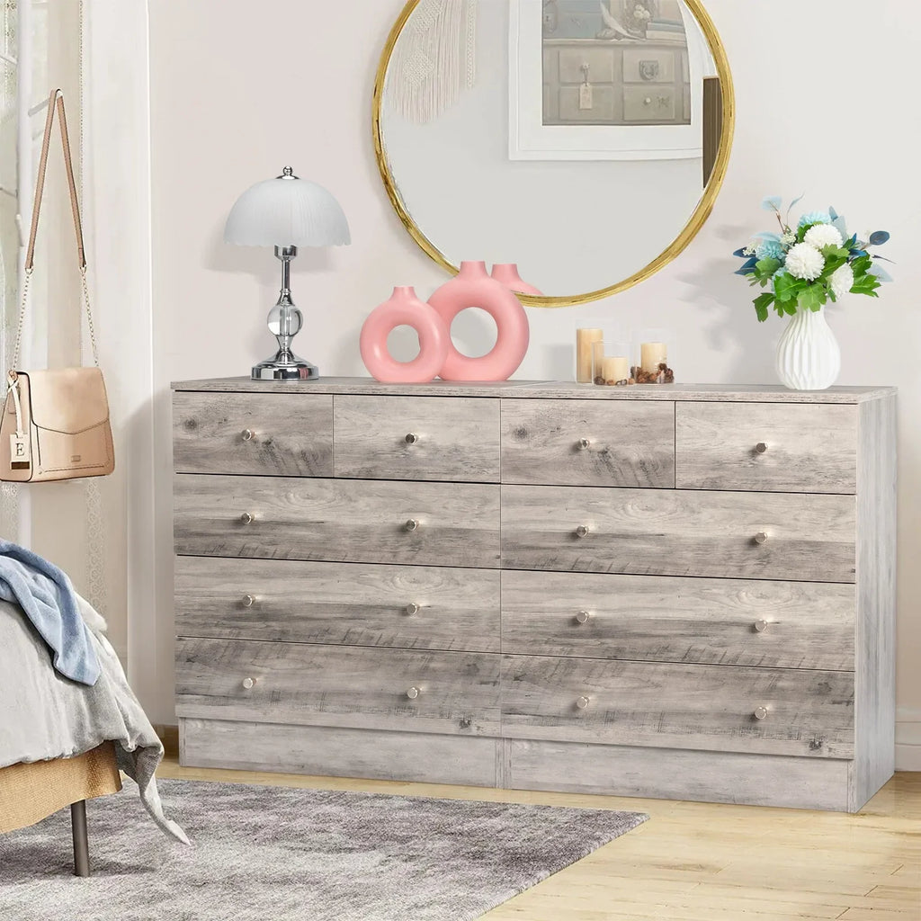 LLToo 25.98"L Dresser for Bedroom 5 Drawer Wide Modern Chest of Drawers for Bedroom,Brown