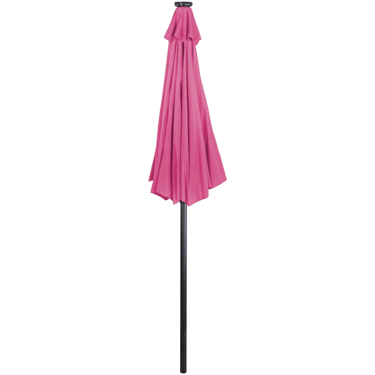 Northlight 9ft Solar Lighted Outdoor Patio Market Umbrella with Hand Crank and Tilt, Pink