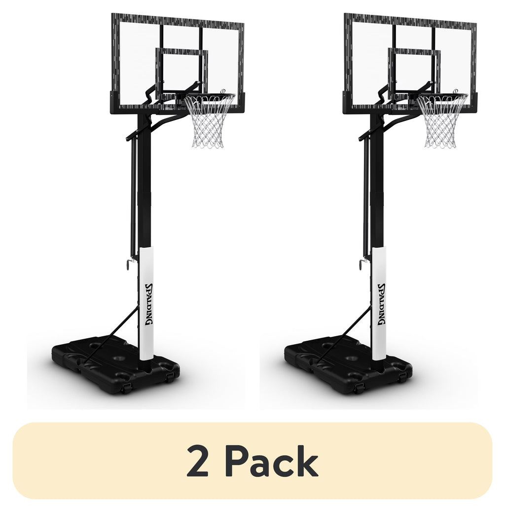 Spalding 60-Inch Portable Basketball Hoop with Acrylic Backboard, Screw Jack Lift & Arena Slam Rim-Outdoor Play