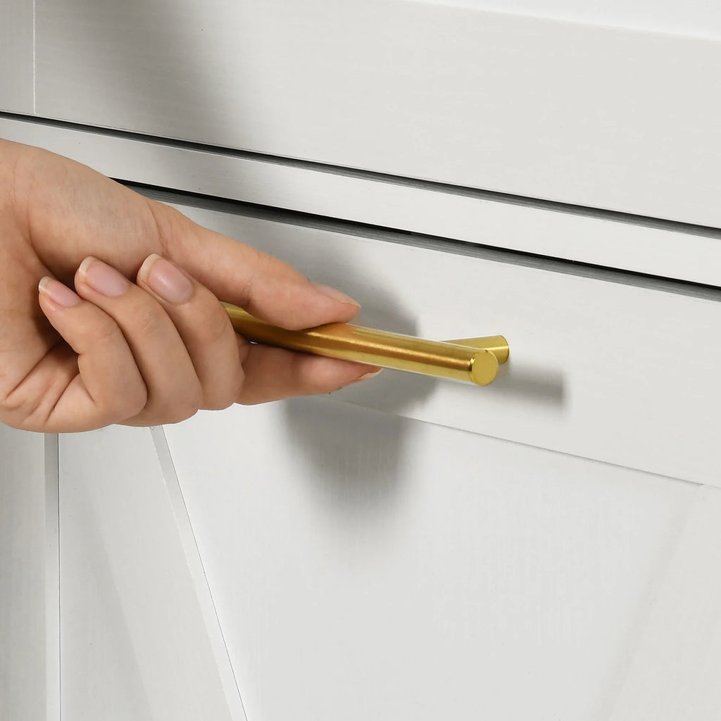 DEXTRUS Kitchen Island Cart with Drop Leaf & Power Outlets, Kitchen Island with 2 Trash Can Cabinets & Storage Shelves, Black