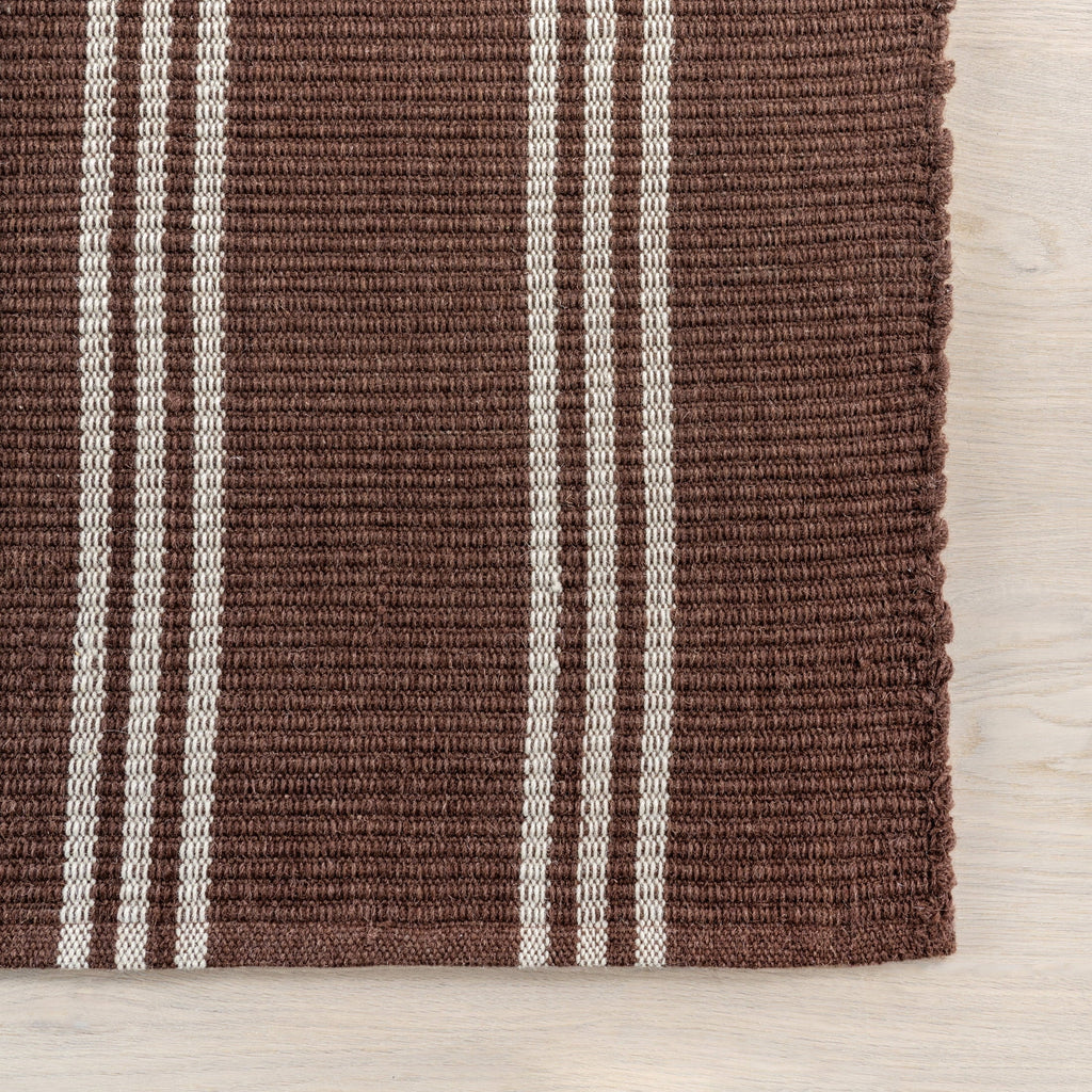 Rugs USA Hawthorn Striped Wool Area Rug, 4' x 6', Hawthorn Ivory