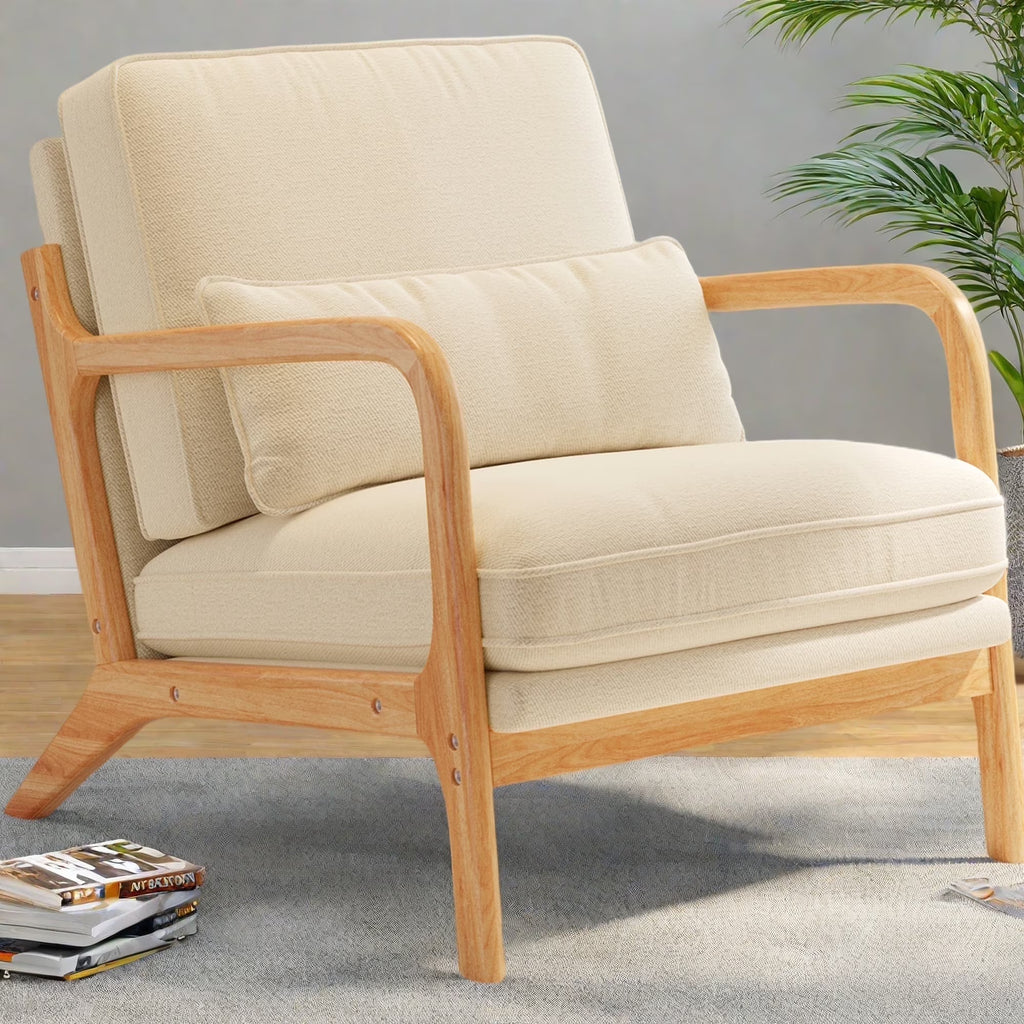 Lofka Oversized Chaise Lounge Indoor, 66"D Corduroy Upholstered Boneless Sofa Bed for Reading on Living Room & Bedroom, No Assembly Required (Beige)