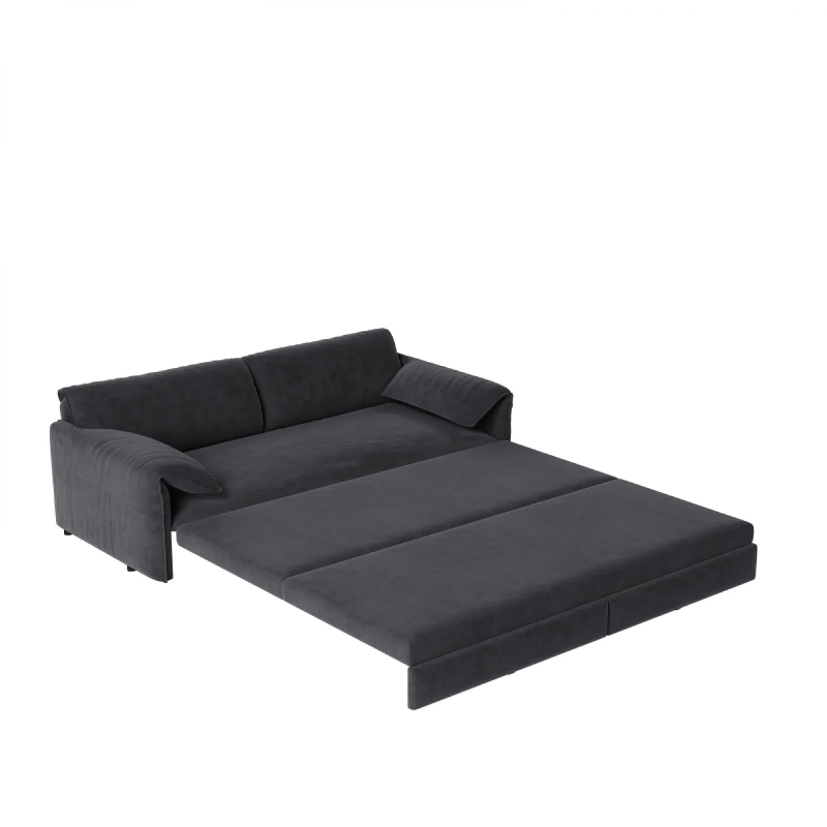 66" Queen Pull Out Sofa Bed, 3-in-1 Convertible Sleeper Sofa with Side Storage,Multi-Functional Velvet Loveseat Bed for Living Room,Bedroom