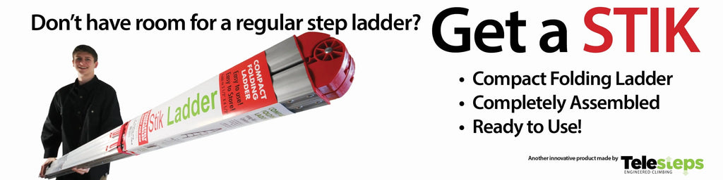 Telesteps 7ft Double-Sided STIK Step Ladder �C Folds to 4x4, 250lb (700FLD)