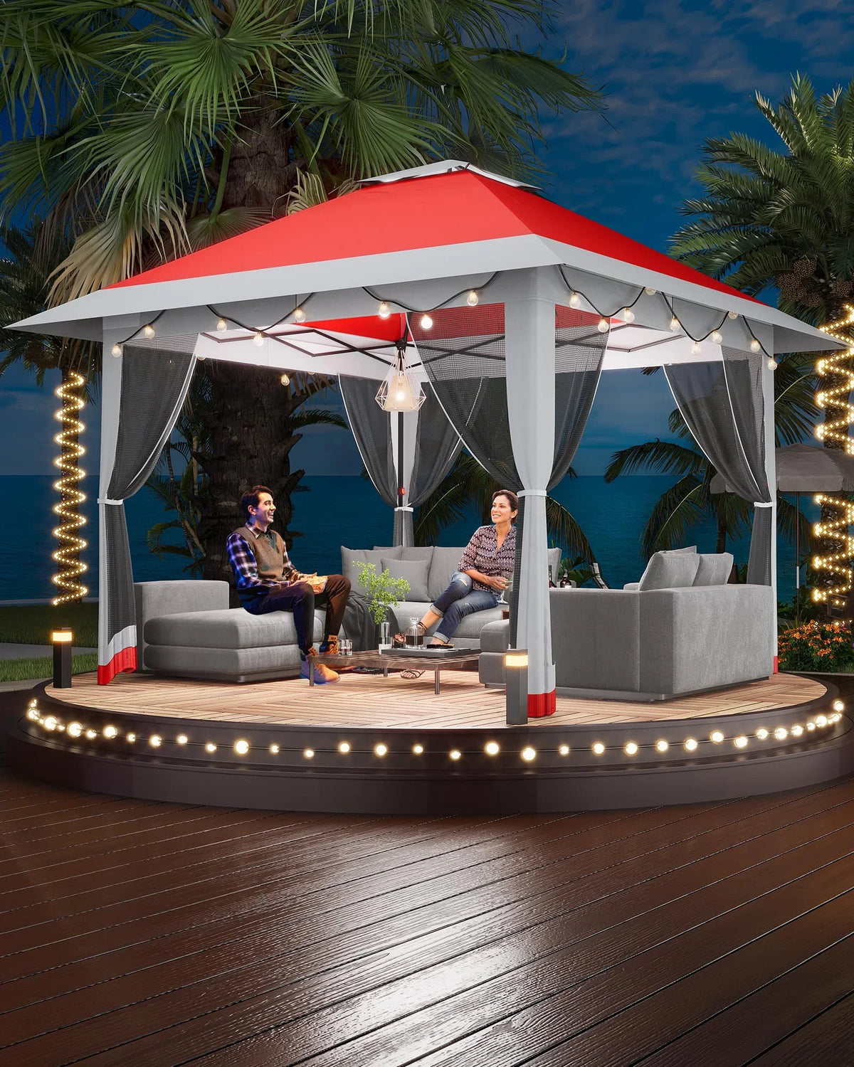 Accreate 13' X 13' Outdoor Patio Gazebo,Outdoor Canopy Tent with Mosquito Netting,Backyard Tent for Party, Wedding, Outdoor Dining, Patio, Backyard